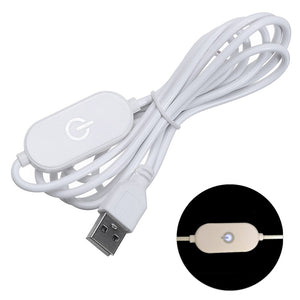 DC5V 1.5M White Shell USB Touch Dimmer Light Switch Power Supply for LED Strip Table Desk Lamp