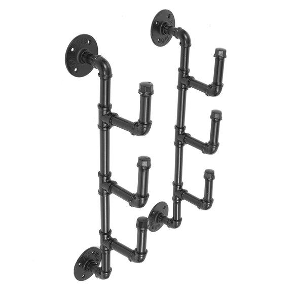 Industrial Vintage Style Quality Iron Storage Rack Bottle Shelf For Kitchen And Bar Made From Industria Pipe Fittings