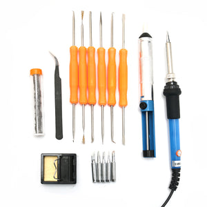 Drilpro 110V 220V 60W  Adjustable Temperature Electric Soldering Iron Welding Rework Repair Tool Set