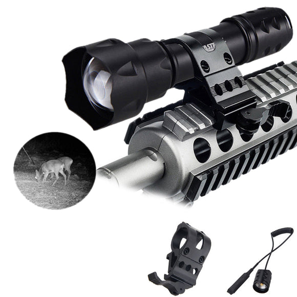 VASTFIRE 850NM Zoomable LED Infrared Radiation IR Lamp Night Vision Flashlight USB Rechargeable LED Flashlight Tactical Flashlight 18650 Flashlight