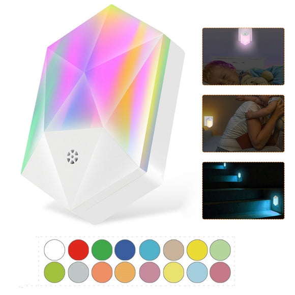 LUSTREON RGB LED Remote Control Dimmable Plug-in Night Light Home Stair Hallway Kitchen Bedroom