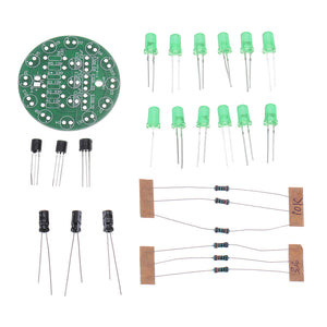 20pcs DIY Green LED Round Flash Electronic Production Kit Component Soldering Training Practice Board