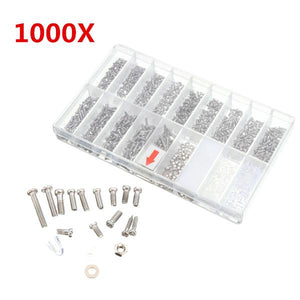 Suleve MXAS2 1000pcs Glasses Sunglass Spectacles Screws Nut Repair Kit With a Plastic Case