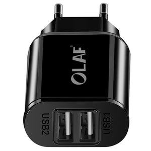 Olaf Dual USB Charger 5V 2.4A EU Plug Adapter Fast Wall Charger Portable Charge For Samsung S8 S9 Xiaomi Mi 8 For Iphone 7 X XS