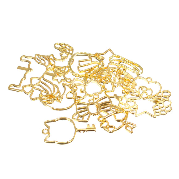 15Pcs Hollow Metal Frame For Jewelry Pendant Resin Silicone Mold Fondant Molds