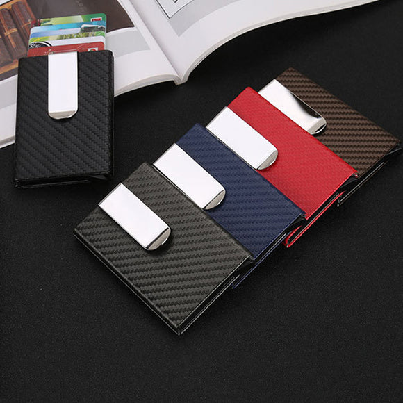 RFID Blocking Secure Card Case Business Credit Card Holder Money Clip