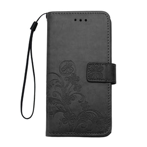 Flip Clover Embossed Strap Insert Card Hand Rope Case For Xiaomi Redmi Note 4