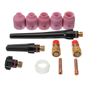 13Pcs TIG Welding Gun Accessories Nozzle Stubby Gas Lens Kit For WP-17/18/26