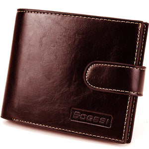 Men PU Leather Short Wallet with Coin Purse 10 Card Slots Card Holder