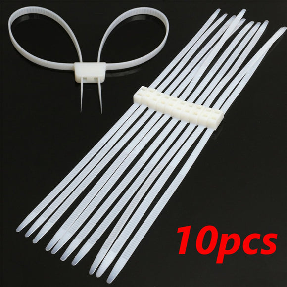 10Pcs 665mm Disposable Self Locking Type Nylon Zip Ties