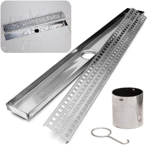 900mm 35 Stainless Steel Tile Insert Linear Shower Grate Bathroom Kitchen Floor Drain"