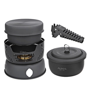 ALOCS CW-C05 10 in 1 Camping Cookware Bowl Sets Outdoor Portable Travel Tableware Set