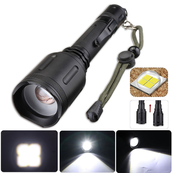 Tactical 18650 Flashlight Zoomable Rechargerable Lamp Outdoor Camping Hunting Emergency Lantern