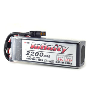 AHTECH 3S 11.1V 2200mAh 85C 3S1P Graphene LiPo Battery XT60 Support 15C Boosting Charge For Racer