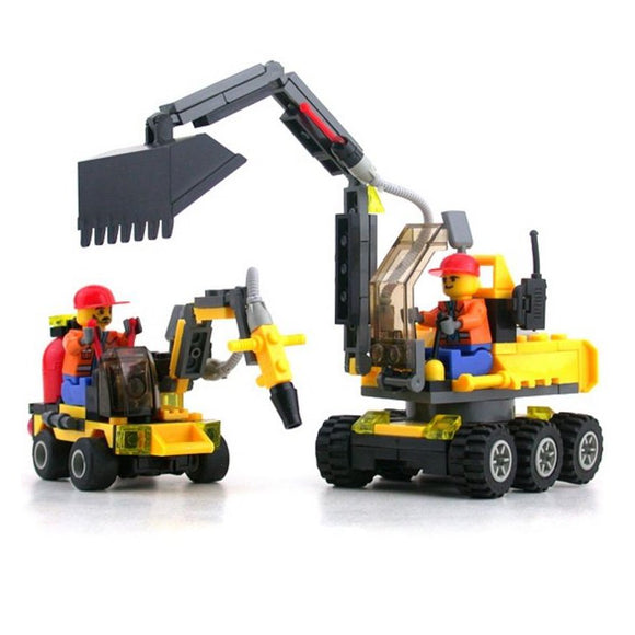 KAZI Building Blocks Excavator Educational Gift #6092 Fidget Toys 192Pcs