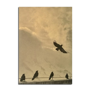 Flying Bird Poster Kraft Paper Wall Poster DIY Wall Art 21 inch X 14 inch