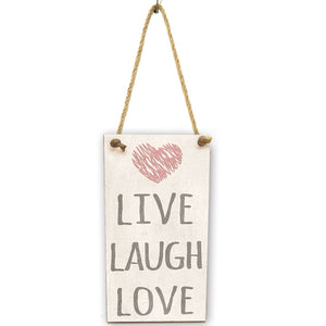 Live Laugh Love Laser Engraving Wooden Wall Plaque Rustic Cute Door Sign Home Room DIY Craft Decorations