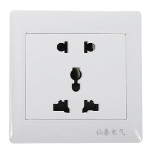 AC 110-250V 10A Dual Port 5-hole Wall Charger Socket Power Outlets Panel