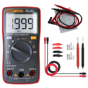 ANENG AN8004 Red Digital 2000 Counts Auto Range Multimeter Backlight AC/DC Ammeter Voltmeter