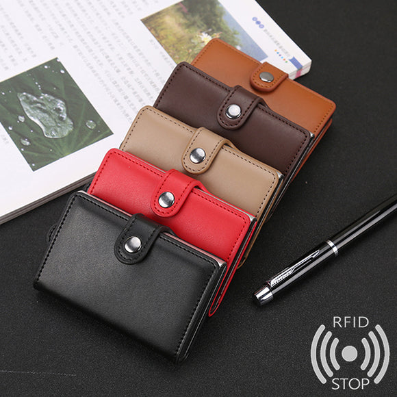 Men Women Multi-function Automatic Pop up Aluminum Wallet RFID Antimagnrtic Credit Card Holder