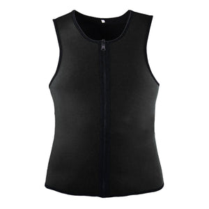 Black Men Slimming Vest Body Shaper Belly Wrap Abdomen Weight Loss Zipper Sauna Corset Shapewear