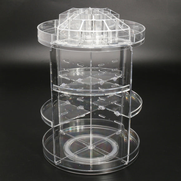 3 Tier Acrylic Cosmetic Makeup Jewelry 360 Rotating Storage Organizer Case