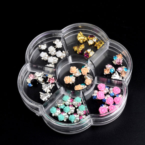 Compartment Empty Storage Case  Dired Flower Nail Art Product Earring Jewelry Container Box