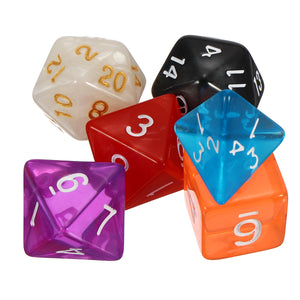 42Pcs Multi Sided Acrylic Polyhedral Dice Set 6 Colors Role Playing Game Patry Gadget with Bags