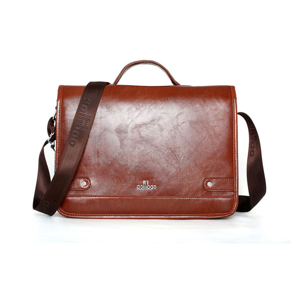 Men Leather Briefcase Business Crossbody Bag Shoulder Bag