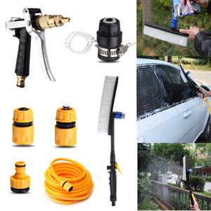 High Pressure Copper Car Wash Washing Water Spray Gun w/ TPE Water Pipe Hose Set