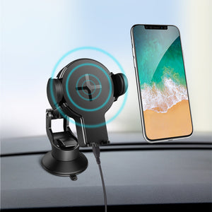 Rock W2 Pro 2 in 1 Qi Wireless Car Charger Dashboard Windshield Phone Holder Stand for iPhone 8 X