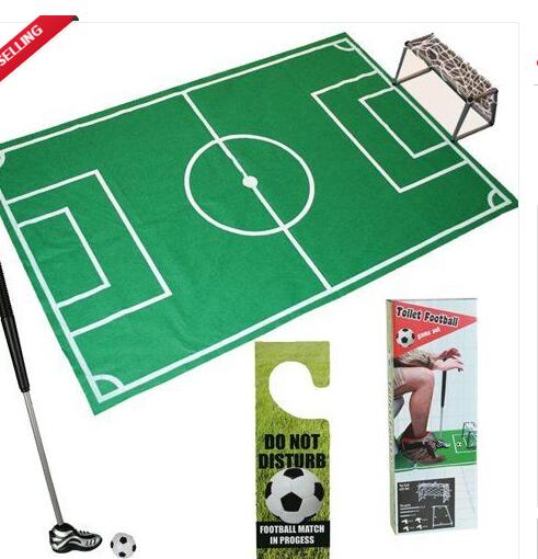 Novelty Bathroom Toilet Mini Football Goal Net Kit Trainer Funny Game Gift Toy