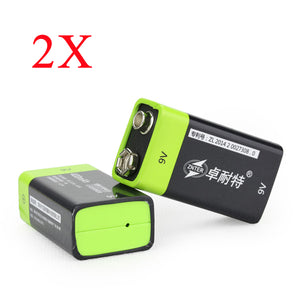 2PCS ZNTER S19 9V 400mAh USB Rechargeable 9V Lipo Battery