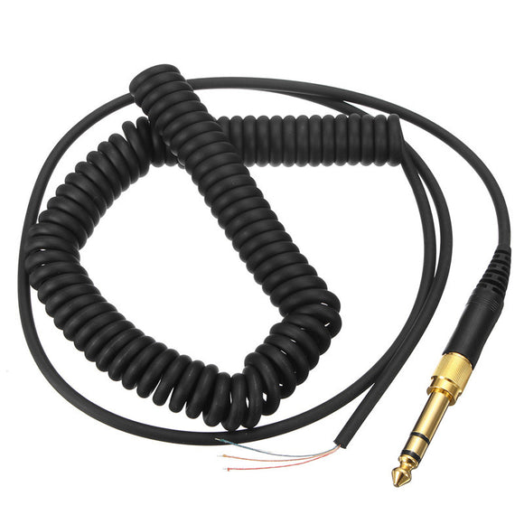 Black Stretchable Headphone Spring Wire 3.5mm Cable for Headset Beyerdynamic DT 770 990