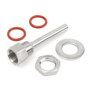 4 Inch Stainless Steel Stem Thermowell Kit With 1/2 Inch Lock Nut Washer Fittings