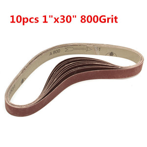 10pcs 760x25mm 800 Grit Alumina Sanding Belts Self Sharpening Oxide Abrasive Strips