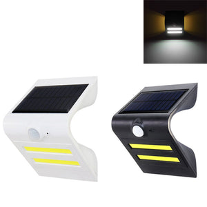 Solar Power PIR Motion Sensor COB LED Light Outdoor Garden IP65 Security Wall Light