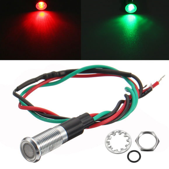 12V 10mm Dual Color LED Dash Pilot Panel Indicator Car Warning Light Boat Truck