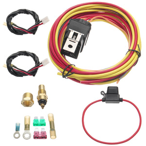 Electric Fan Relay Wiring Harness Thermostat Dual Sensor Kit 40 Amp Heavy Duty