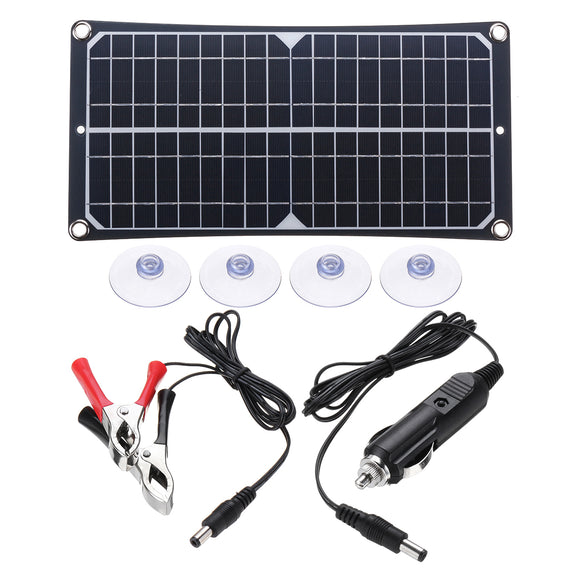 370*190*10mm 10W 18V/5V DC 600mAh IP0131 Matte PET Single Crystal Solar Panel with Crocodile Clip