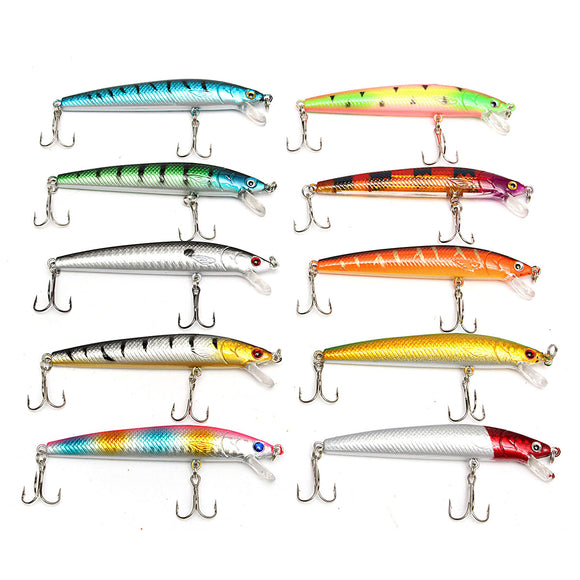 ZANLURE Lot 20pcs Assorted Colors Minnow Fishing Lures Crankbaits Sharp Hooks Bait Tackle