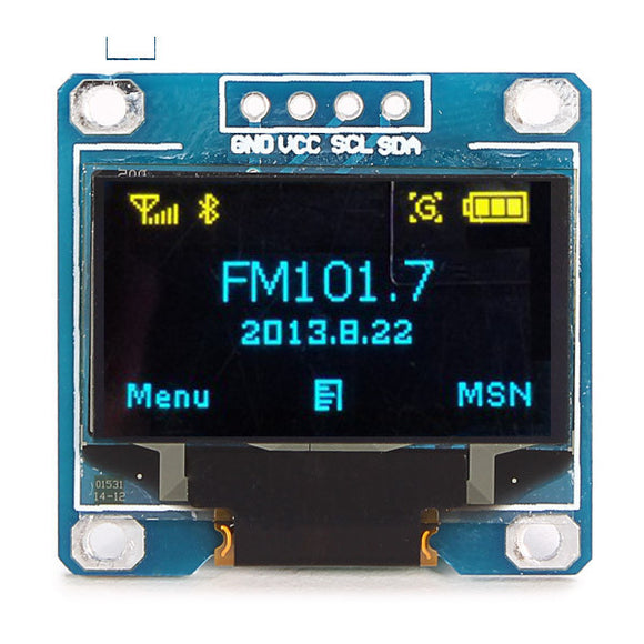 2pcs 0.96 Inch 4Pin Blue Yellow IIC I2C OLED Display Module Geekcreit for Arduino - products that work with official for Arduino boards