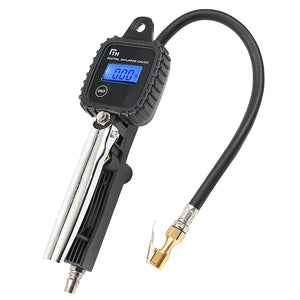 100 PSI Tyre Inflator LCD Digital Metal Air Pressure Tire Gauge PSI With Hose For Motorcycle Car