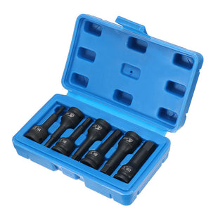 7pcs 3/8 Inch Metric Hex Driver Impact Socket Bit Set