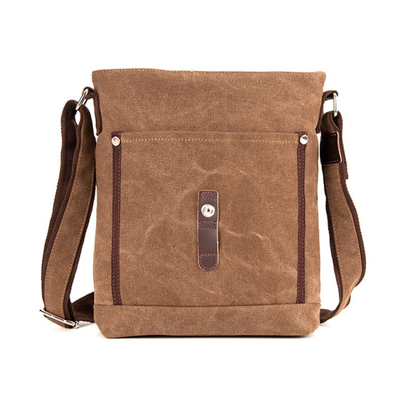 Casual Canvas Shoulder Bag Vintage Solid Crossbody Bag For Men