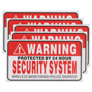 5Pcs Self-adhensive Camera CCTV Sticker Safty Signs Decal Protected by 24 Hour Security System