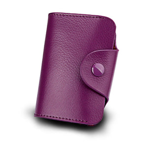 Men Women Genuine Leather Card Holder Colorful Casual Wallet