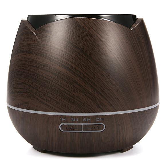 Luckyfine 7Color Light 400ML Wood Grain Aromatherapy Diffuser Portable Ultrasonic Cool Mist Humidifier