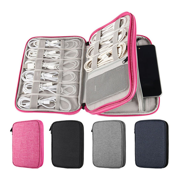 Women Data Cable Storage Bag Digital Power Charger Multi-function Travel Portable Storage Bag