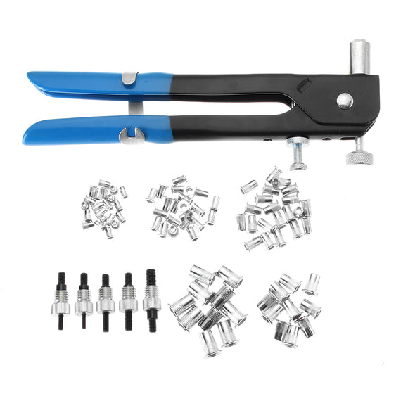 86pcs Nut Rivet Tool Kit Threaded Nut M3-M8 Insert Riveter Rivnut Nutsert Riveting Tool